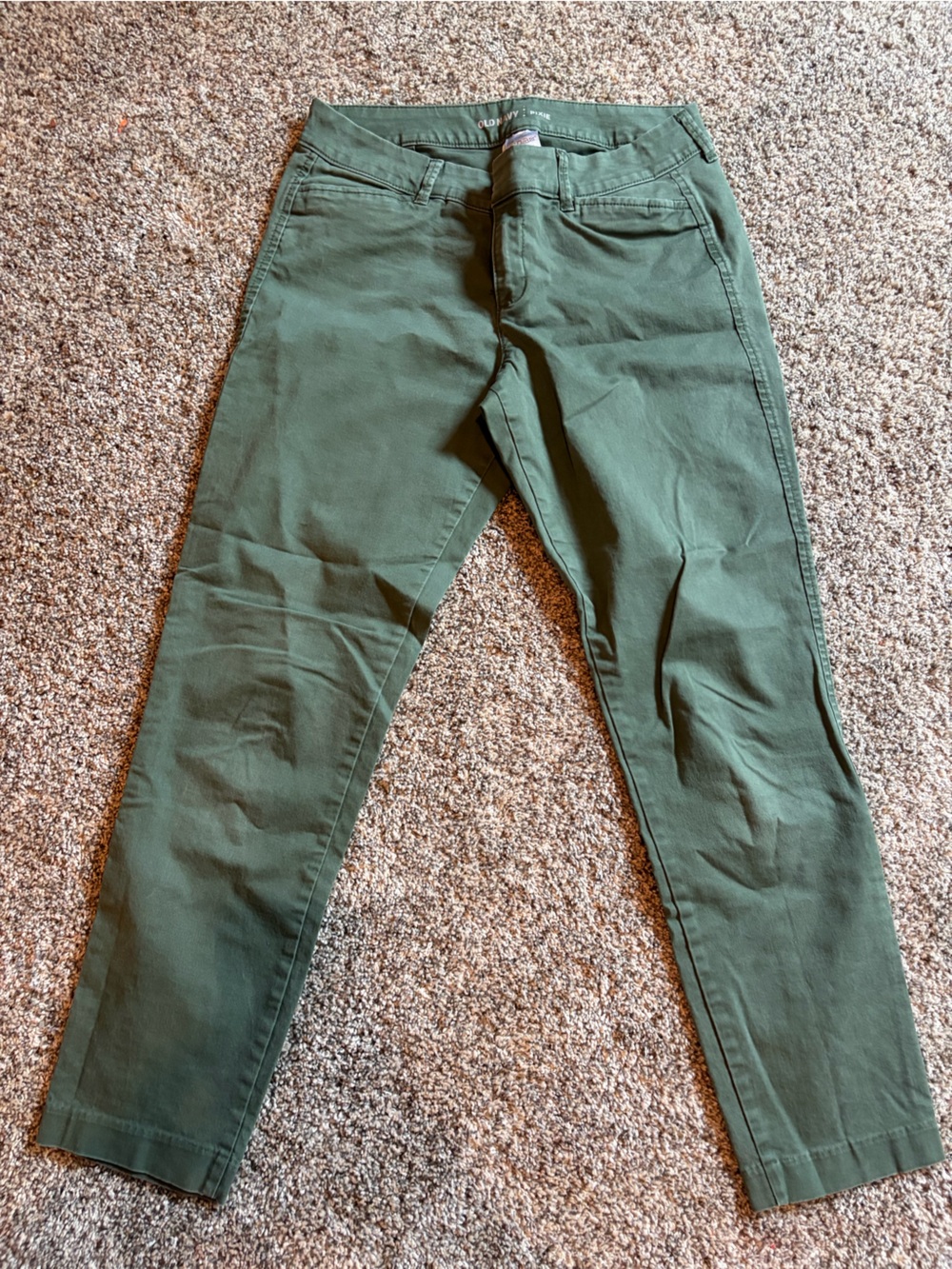 Old Navy Olive Green Cropped Slim Pants